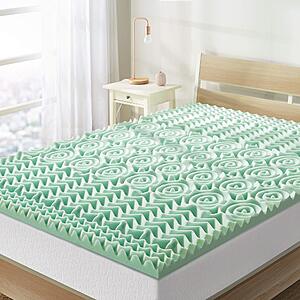 Mellow 1.5" 5-Zone Memory Foam Mattress Topper w/ Aloe Infusion (Twin XL) $11.40