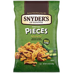 11.25-Oz Snyder's of Hanover Jalapeño Flavored Pretzel Pieces $3.26 + Free Shipping w/ Prime or on $35