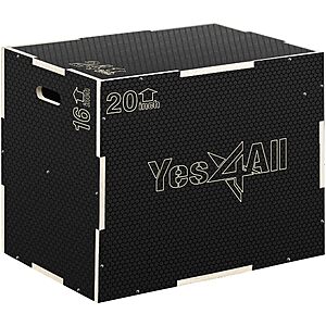 Yes4All 3 in 1 Non-Slip Wooden Plyo Step Up Box for Workout (24"x20"x16") $52.35 + Free Shipping