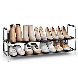 SONGMICS 2-Tier Shoe Rack (Black) $7.70 