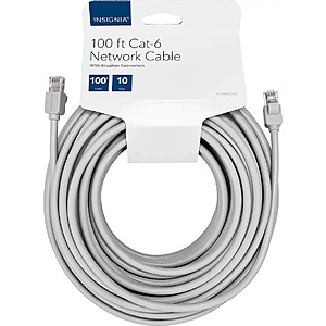 100-Ft Insignia Cat-6 Ethernet Cable: New $9; Open-Box $3 + Free Shipping