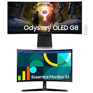 EPP/EDU: Samsung 34" Odyssey G8 QHD+ OLED + 24" S3 FHD 100Hz Curved Monitor $650 + Resident Evil: Requiem Game (PCDD) + Free Shipping