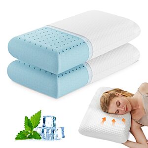 2-Pack DUMOS Memory Foam Standard Pillow w/ Washable Cover $20 