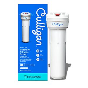 Culligan US-600A Under-Sink Water Filtration System (D-20A Cartridge, Mounting Hardware & Wrench; 1,000 Gallon Capacity) $18.79 + Free Shipping w/ Prime or on $35+
