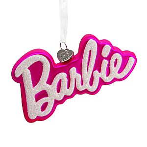 Hallmark Mattel Barbie Logo Blown Glass Christmas Ornament $5.18 or less + Free Shipping w/ Prime or on $35+