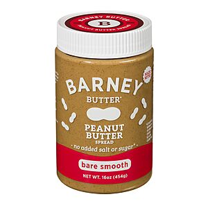 16-Oz Barney Butter Natural Peanut Butter (Bare Smooth) $3 w/ S&S + Free Shipping w/ Prime or on $35+