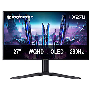 Costco Members: 27" Acer Predator X27U 1440p 280Hz QD-OLED Gaming Monitor $379.95 + Free S&H