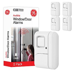 5-Pack GE Personal Home Security Window and Door Alarm w/ Wireless Chime/Alarm $11.63 + Free Shipping w/ Prime or on $35+