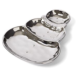 8" Elegance Silver Titanium Plated Porcelain Snowman Candy Dish $6.70 + Free Shipping w/ Prime or on $35+