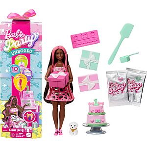 Barbie Party Unboxed Pet Birthday Series Doll & Accessories $8.64 + Free Shipping w/ Walmart+ or on $35+