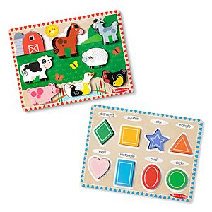 2-Pack 8-Piece Melissa & Doug Chunky Puzzle (Farm,Shapes) $10.73 + Free Shipping w/ Prime or on $35