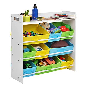 SONGMICS Kid&rsquo;s Toy Storage Unit with 9x Removable Fabric Totes $39.99 + Free Shipping