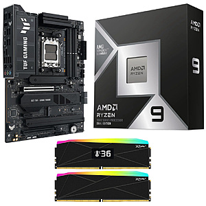 [Bundle] AMD Ryzen 9 9950X3D2 Dual Edition CPU + ASUS TUF GAMING X870E-PLUS WIFI7 MB + 32GB V-COLOR OLED XFinity+ DDR5 6000MHz CL30 RAM $1300 + Free Shipping