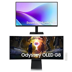 EPP/EDU: 34" Samsung Monitors: Odyssey G8 UWQHD 175Hz OLED + 27" S3 FHD 120Hz IPS $650 + RE: Requiem PC Game + Free S&H