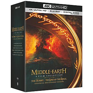 New Gruv Users: Middle-Earth 6-Film Collection (4K Ultra HD + Blu-ray + Digital) $85 + Free S&H & More