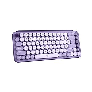 Logitech POP Keys Mechanical Wireless Keyboard w/ Customizable Emoji Keys & Multi-Device Bluetooth (Purple)