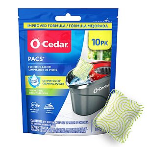 10-Count O-Cedar PACS Hard Floor Cleaner (Crisp Citrus Scent) $5.37 w/ S&S + Free Shipping w/ Prime or on $35+