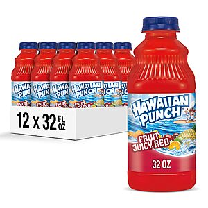 12-Pack 32-Oz Hawaiian Punch Fruit Juicy Red Fruit Juice Drink $11.40 w/ S&S + Free Shipping w/ Prime or on $35+ $12