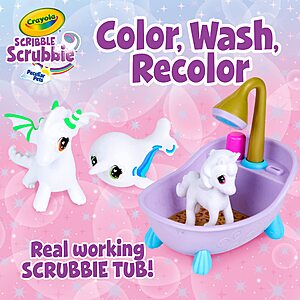 Crayola Scribble Scrubbie Peculiar Pets Washable Pet Grooming Toy Set w/ 4 Pets & 9 Markers $15.99 + Free Shipping w/ Prime or on $35+