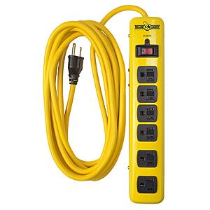 15' 6-Outlet Yellow Jacket Metal Surge Protector Strip or on