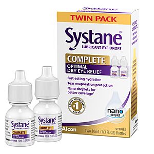 [Select Accounts] 2-Ct 10ml Systane Complete Lubricant Dry Eye Drops $10.55 w/ S&S + Free Shipping w/ Prime or on $35+