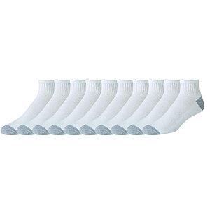 [Select Accounts] 10-Pair Amazon Essentials Men's Cotton Half Cushioned Ankle Socks (White; Size 6-12) $9.60 w/ S&S + Free Shipping w/ Prime or on $35+
