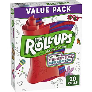 20-Ct Fruit Roll-Ups Variety Pack $2.90 + Free Shipping w/ Prime or on $35+
