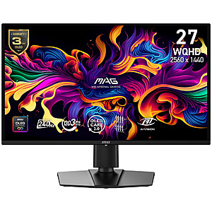 Costco Members: 27" MSI QD-OLED 1440p 240Hz 0.03ms Gaming Monitor $350 + Free S&H