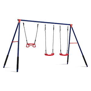 Delta Children FunZone Outdoor Metal 3-Piece Swing Set $78 + Free Shipping