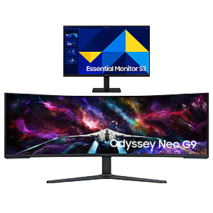 57" Samsung Odyssey Neo G9 240Hz Dual 4K Curved Monitor + 27" 1080p Monitor $1260 + Free S&H