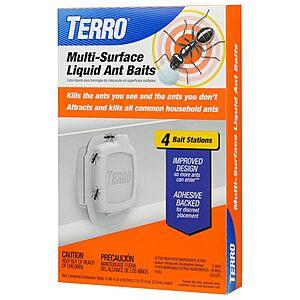 4-Pk Terro Multi-Surface Liquid Ant Bait Stations $3.85 
