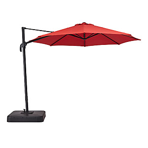 Mainstays 10' Octagon Offset Patio Umbrella w/ Base & 360° Rotation (Red) $86 + Free Shipping