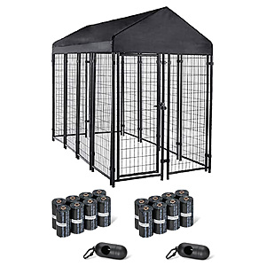 Amazon Basics Welded Rectangular Outdoor Wire Crate Kennel + 240-Ct Dog Poop Bags $147.65 + Free S&H w/ Amazon Prime