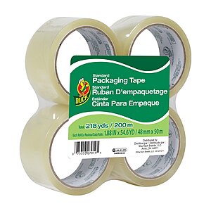 Prime Members: 4-Pk Duck Standard Packaging Tape Refill Rolls (1.88"x54.6YD) $4.55 + Free S&H