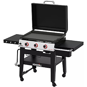 Nexgrill Daytona 3-Burner 630 Sq In Gas Flat Top Griddle w/ Side Tables