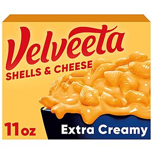 11-Oz Velveeta Extra Creamy Shells & Cheese $1.50 w/ S&S + Free Shipping w/ Prime or on $35+