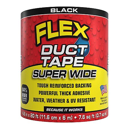20'x4.6" Flex Super Wide Duct Tape (Black or White) $10.99 + Free Shipping w/ Prime or on $35+