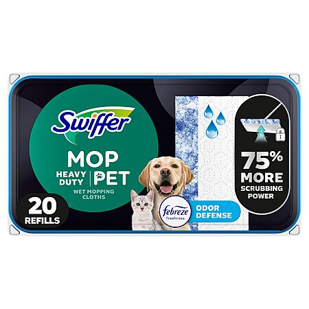 20-Count Swiffer Sweeper Multi-Surface Wet Cloth Refills (Pet Heavy Duty, Fresh Scent) $7.26 w/ S&S + Free Shipping w/ Prime or on $35+
