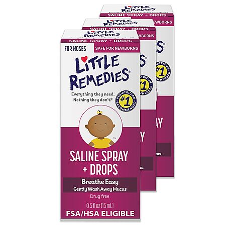 3-Pack 0.5-Oz Little Remedies Saline Spray and Drops $4.19 w/ S&S ($1.40/each) + Free Shipping w/ Prime or on $35+