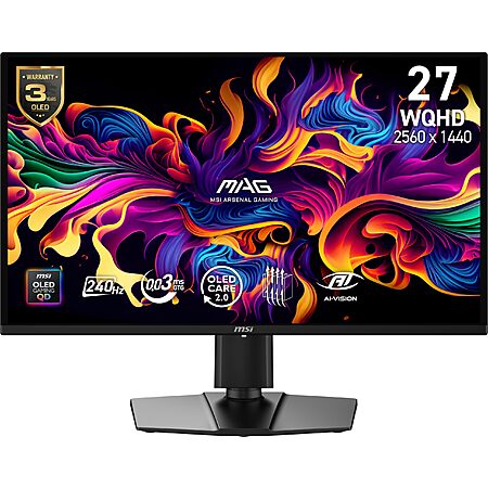 27" MSI MAG 274QP QD-OLED 1440P 240Hz Gaming Monitor $399.99 + Free Shipping