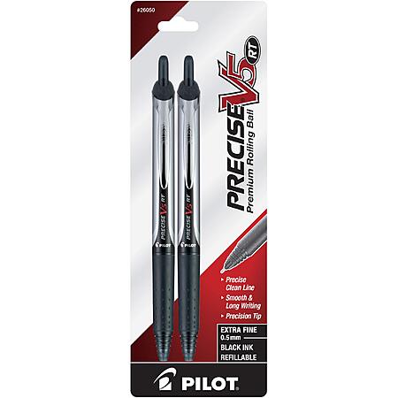 2-Pack Pilot Precise V5 RT Refillable & Retractable Rollerball Pens (Black) $3.77 + Free Shipping w/ Prime or on $35+