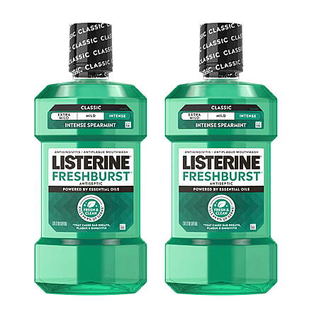2-Pk 1L Listerine Freshburst Intense Antiseptic Mouthwash $2.15
