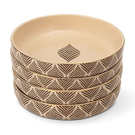 4-Pack 8" Thyme & Table Ocee Leaf Stoneware Low Bowls $11.49 + Free Shipping