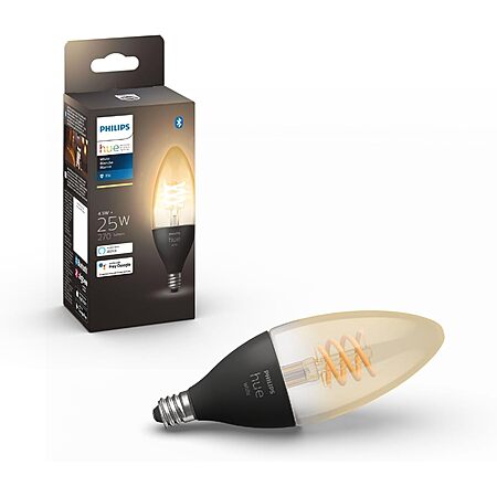 Philips Hue White Ambiance E12 Candelabra Filament LED Smart Bulb (40W Equivalent)
