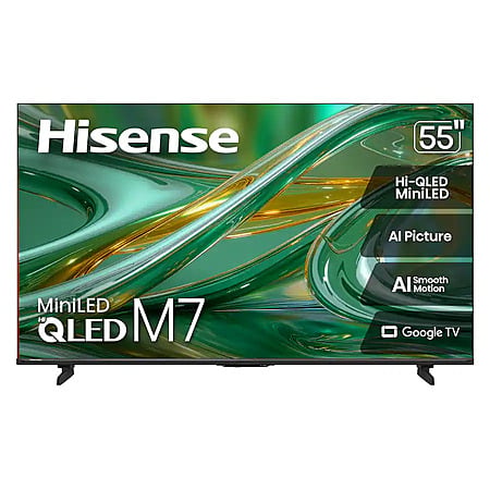 55" Hisense M7 MiniLED 4K UHD 60Hz Smart Roku TV (2026) $319.99 + Free Store Pickup at Best Buy