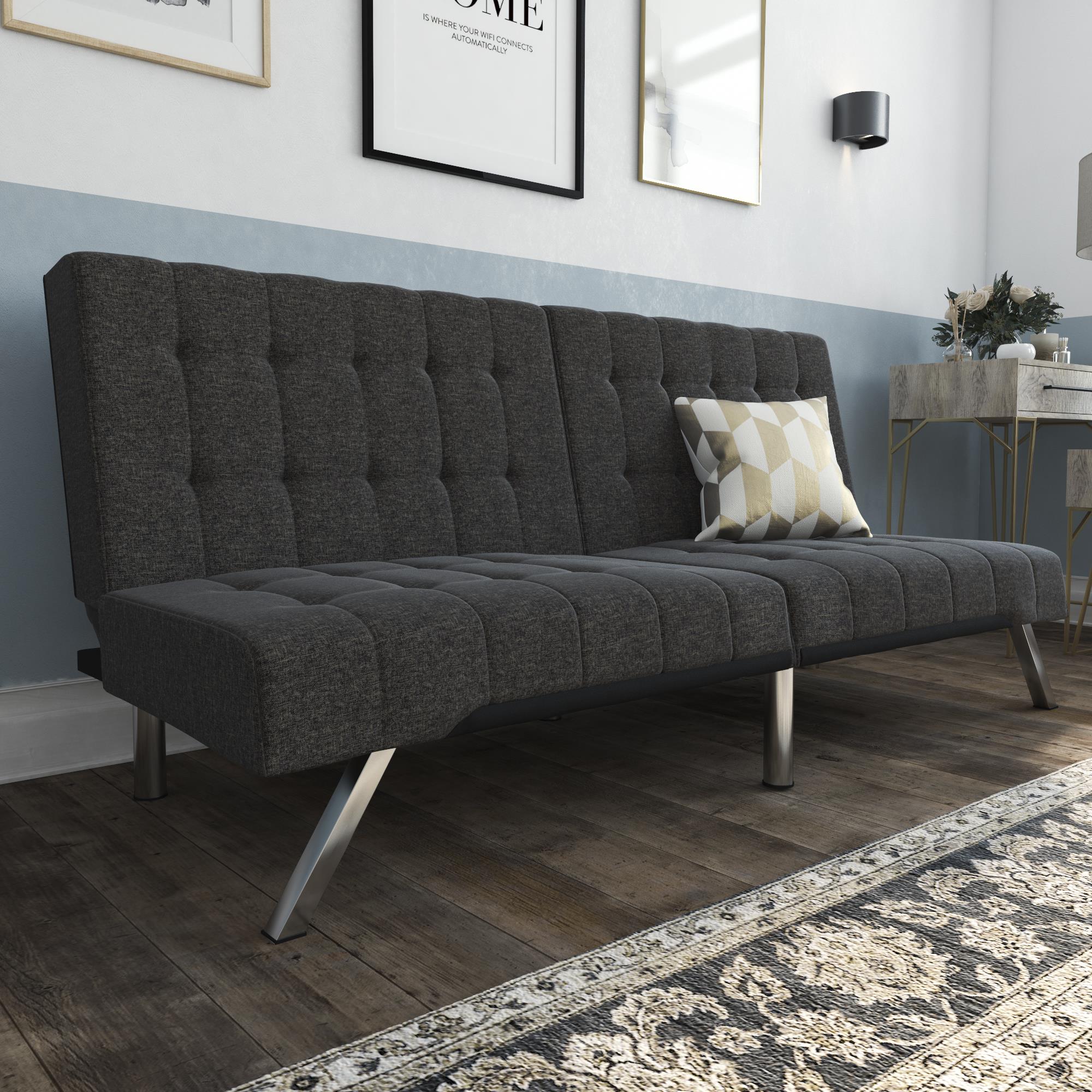 DHP Emily Convertible Futon Sofa Couch, Gray Linen $179.99+FS - Slickdeals.net