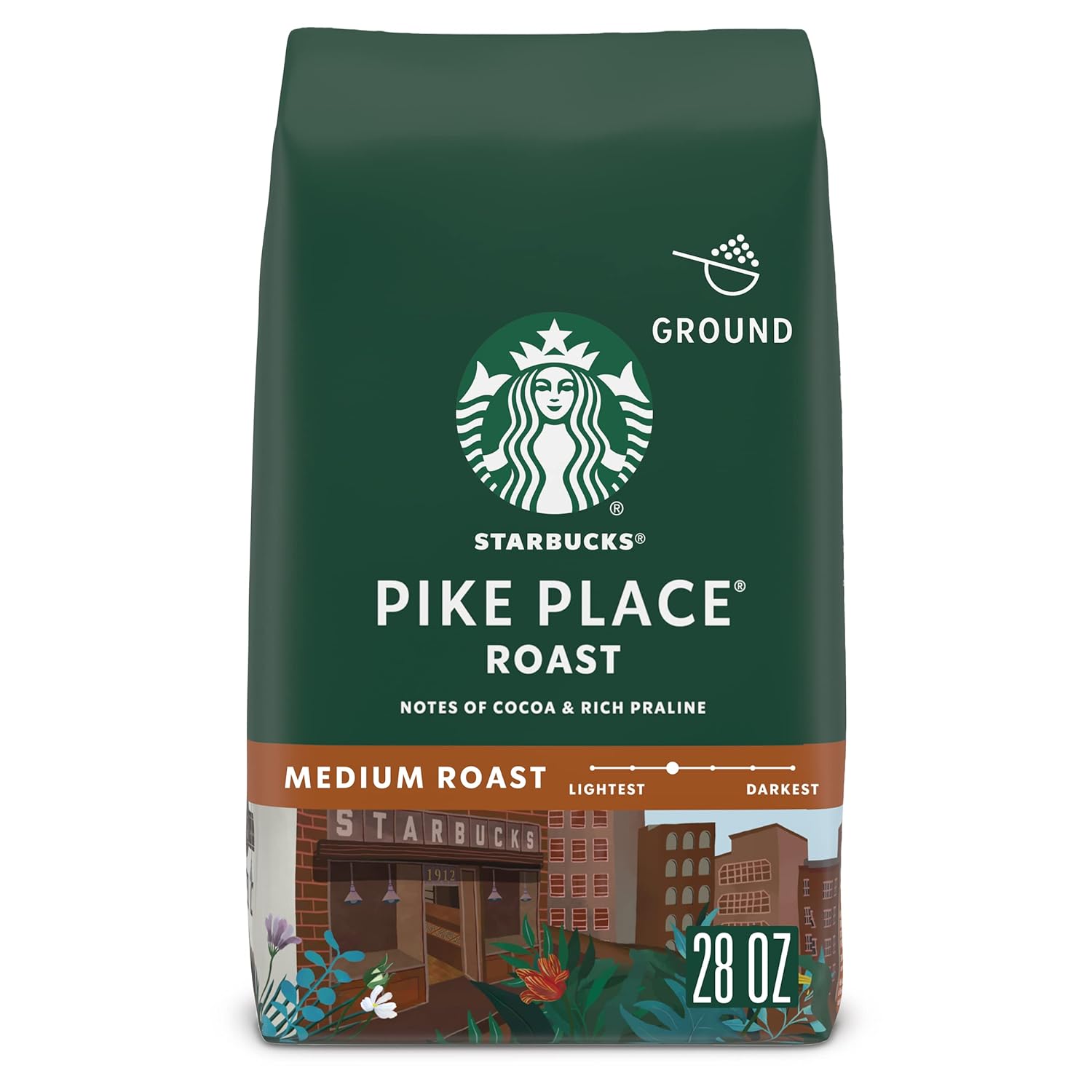 Starbucks Ground Coffee, Pike Place Roast, 1 Bag (28 Oz) $13.28