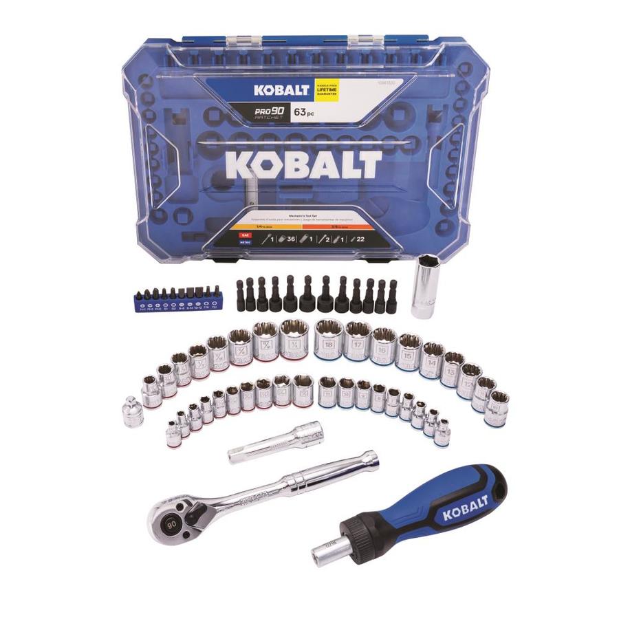 Lowes- Kobalt 63-Piece Standard (SAE) and Metric Polished Chrome Mechanics Tool Set- $15.98 YMMV