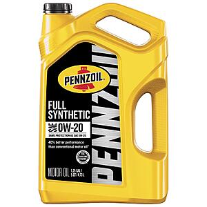 Pennzoil Full Synthetic Motor Oil, 5 Quart Jug, 4 Variations, $16.99 at Menards In-store