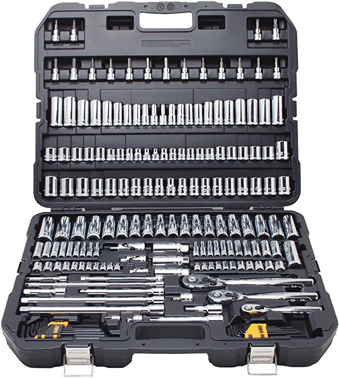 DEWALT Mechanics Tool Set, SAE and Metric, 1/2, 1/4, 3/8 Drive Sizes, 192-Piece (DWMT75049) $149